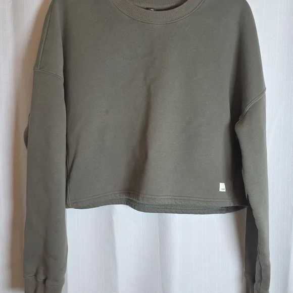 Vuori | L | Restore Crop Crew Pullover Long Sleeve Oregano Sweatshirt VW259 - Picture 2 of 12